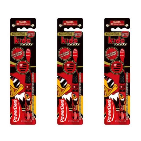 Powerdent Torcedor Flamengo Escova Dental Infantil (Kit C/03) Menor preço em Powerdent Torcedor Flamengo Escova Dental Infantil (Kit C/03)