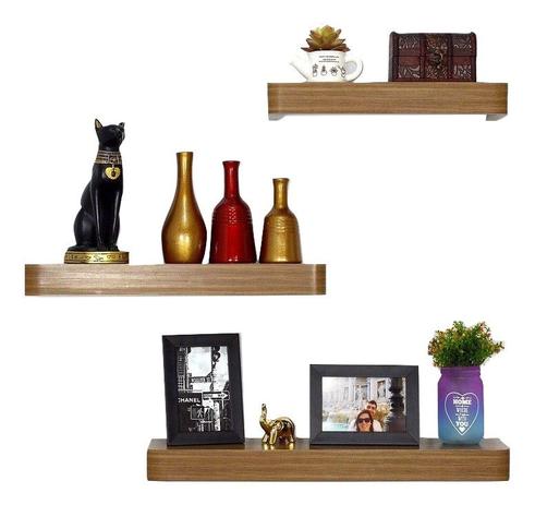 Prateleira Decorativa Castanho Bordas Especiais - 3 peças - Arara moveis Menor preço em Prateleira Decorativa Castanho Bordas Especiais - 3 peças - Arara moveis