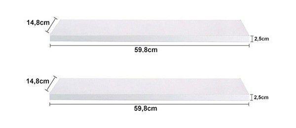 Prateleira Decorativa de Parede Kit com 2 Branca 92844 - FAP Menor preço em Prateleira Decorativa de Parede Kit com 2 Branca 92844 - FAP