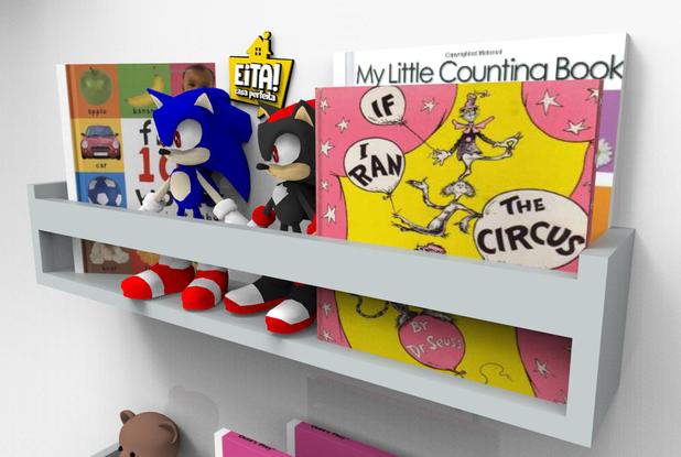 Prateleira Nicho Para Livros Infantil Quarto Bebe Colorida 60cm - Eita! casa perfeita é boa?