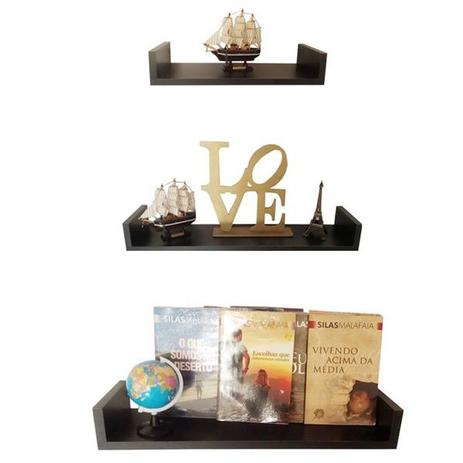 Prateleira Para Decoração E Livros Em U 65 55 e 45 cm Kit Com 03 Pçs Preta - Izabel goulart ateliê Menor preço em Prateleira Para Decoração E Livros Em U 65 55 e 45 cm Kit Com 03 Pçs Preta - Izabel goulart ateliê