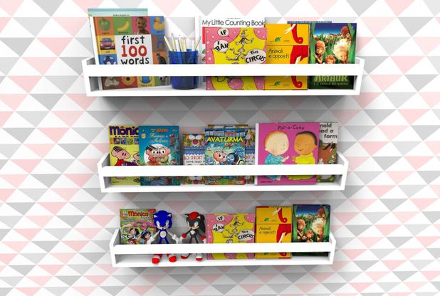 Prateleira para Livros Infantil Montessoriano 90cm - 3 peças - Eita! casa perfeita Menor preço em Prateleira para Livros Infantil Montessoriano 90cm - 3 peças - Eita! casa perfeita