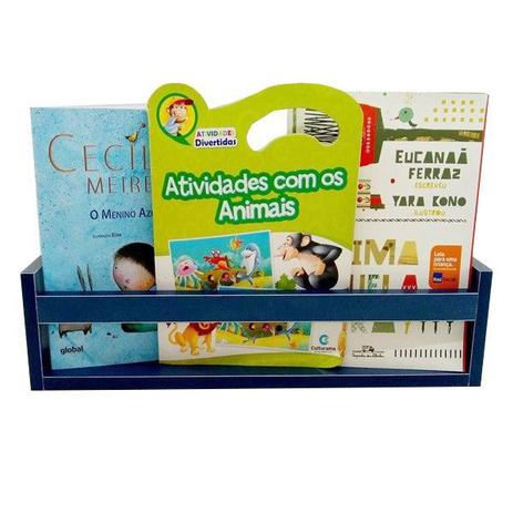 Prateleira Para Livros Infantis Azul 60cm - Izabel goulart ateliê Menor preço em Prateleira Para Livros Infantis Azul 60cm - Izabel goulart ateliê