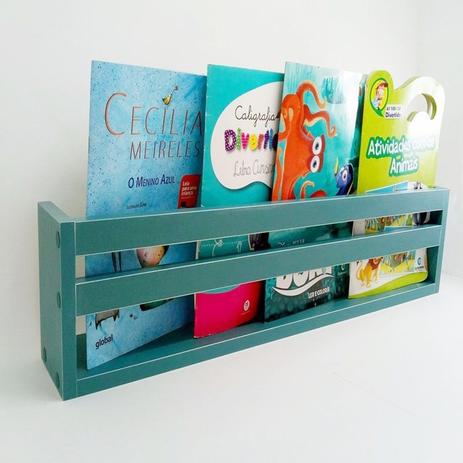 Prateleira Porta Livros Infantis Verde 60cm - Izabel Goulart Ateliê Menor preço em Prateleira Porta Livros Infantis Verde 60cm - Izabel Goulart Ateliê