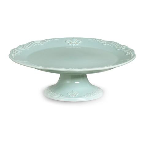 Prato de Bolo Cerâmica Pedestal Flor de Lis Verde 30 cm - Porto brasil Menor preço em Prato de Bolo Cerâmica Pedestal Flor de Lis Verde 30 cm - Porto brasil