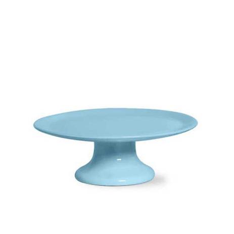 Prato De Bolo Com Pé Azul Claro Ceramica 28,5 cm - Scalla Menor preço em Prato De Bolo Com Pé Azul Claro Ceramica 28,5 cm - Scalla