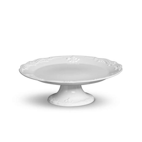 Prato De Bolo Flor De Lis Médio Branco - Porto brasil Menor preço em Prato De Bolo Flor De Lis Médio Branco - Porto brasil