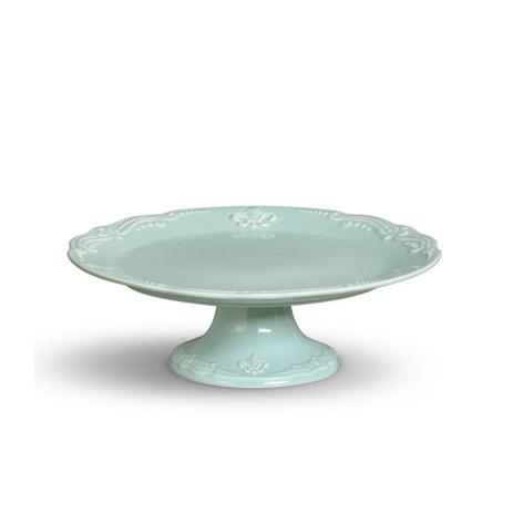 Prato De Bolo Flor De Lis Médio Verde - Porto brasil Menor preço em Prato De Bolo Flor De Lis Médio Verde - Porto brasil