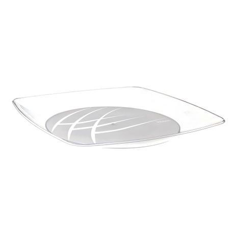 Prato de Plástico Descartável Quadrado Cristal Grande com 10 Unidades Prafesta Menor preço em Prato de Plástico Descartável Quadrado Cristal Grande com 10 Unidades Prafesta