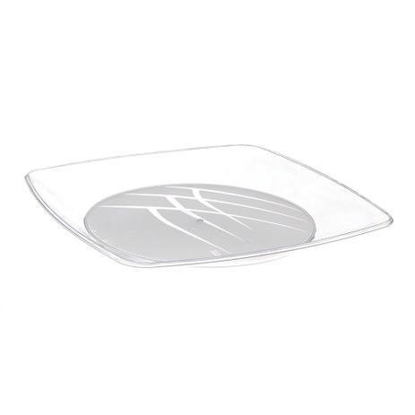Prato de Plástico Descartável Quadrado Cristal Médio com 10 Unidades Prafesta Menor preço em Prato de Plástico Descartável Quadrado Cristal Médio com 10 Unidades Prafesta