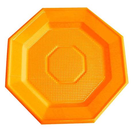 Prato Descartável Oitavado Laranja 16cm - 10 Unidades - Aluá festas Menor preço em Prato Descartável Oitavado Laranja 16cm - 10 Unidades - Aluá festas