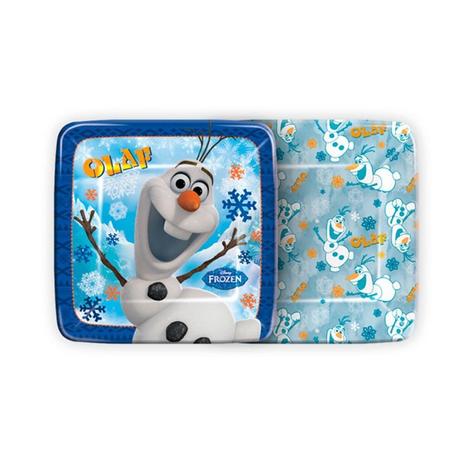 Prato Descartável Quadrado Olaf Frozen 08 unidades Regina Festas Menor preço em Prato Descartável Quadrado Olaf Frozen 08 unidades Regina Festas