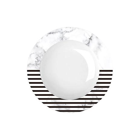 Prato fundo em porcelana Germer Versa 24cm listras - Germer Porcelanas Menor preço em Prato fundo em porcelana Germer Versa 24cm listras - Germer Porcelanas