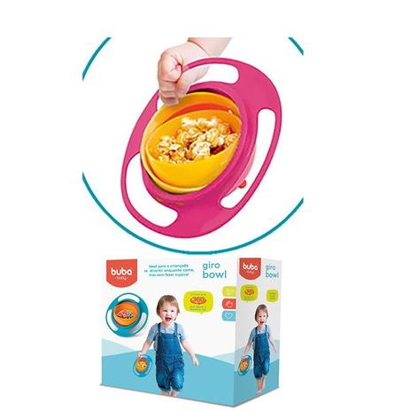 Prato Mágico Giro Bowl 360º infantil Buba Rosa Menor preço em Prato Mágico Giro Bowl 360º infantil Buba Rosa