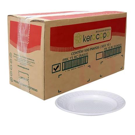 Prato P/Sobremesa Descartável N15 Raso Bco C/500 - Kerocoppo Menor preço em Prato P/Sobremesa Descartável N15 Raso Bco C/500 - Kerocoppo
