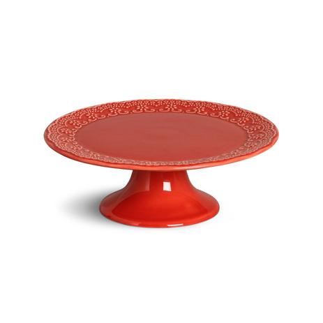 Prato para bolo etagiere madeleine vermelho 27cm porto brasil Menor preço em Prato para bolo etagiere madeleine vermelho 27cm porto brasil