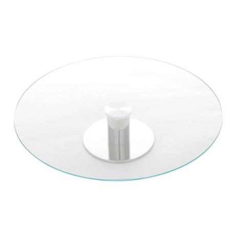 Prato para Bolo Giratório de Vidro com Base em Aço Inox 40cmx7cm Rojemac Transparente Menor preço em Prato para Bolo Giratório de Vidro com Base em Aço Inox 40cmx7cm Rojemac Transparente