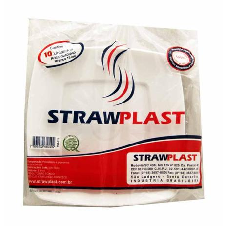 Prato plastico 15cm branco quadrado pqb-015 / 10un / strawplast Menor preço em Prato plastico 15cm branco quadrado pqb-015 / 10un / strawplast