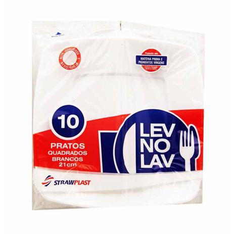 Prato plastico 21cm branco quadrado pqb-021 / 10un / strawplast Menor preço em Prato plastico 21cm branco quadrado pqb-021 / 10un / strawplast