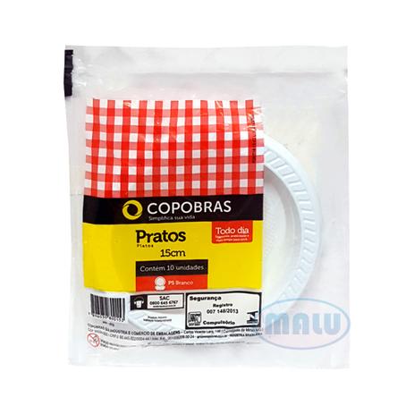 Prato Plástico Branco 15cm c/10 - Copobrás - Copobras Menor preço em Prato Plástico Branco 15cm c/10 - Copobrás - Copobras