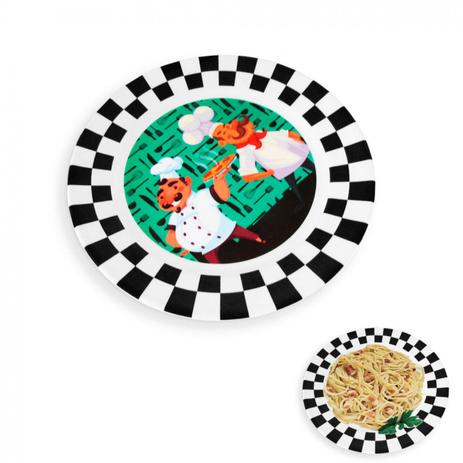 Prato Raso 25,5cm em Melamina/Plastico Ilustracao Chef e Xadrez  Fuxing é boa?