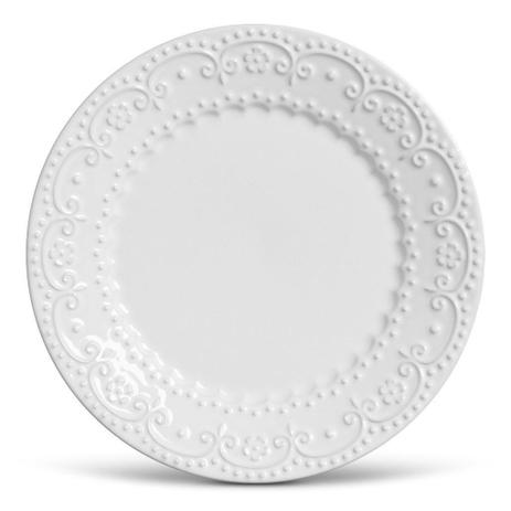 Prato Raso Cerâmica Esparta Branco 6 peças Porto Brasil Menor preço em Prato Raso Cerâmica Esparta Branco 6 peças Porto Brasil