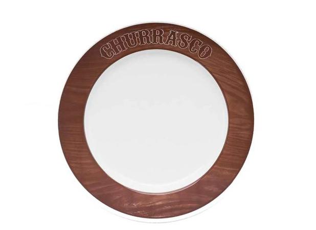 Prato Raso para Churrasco Porcelana com Aba 28 cm Oxford - OXF 320 Menor preço em Prato Raso para Churrasco Porcelana com Aba 28 cm Oxford - OXF 320
