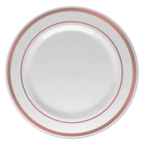 Prato Refeição Descartável Borda Rose Gold 26 Cm 6 Unidades B0917 - Silver plastico Menor preço em Prato Refeição Descartável Borda Rose Gold 26 Cm 6 Unidades B0917 - Silver plastico