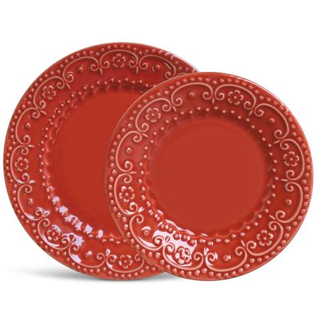 Pratos Rasos e Sobremesa Porto Brasil Esparta Vermelho 6 Unidades Cada Menor preço em Pratos Rasos e Sobremesa Porto Brasil Esparta Vermelho 6 Unidades Cada