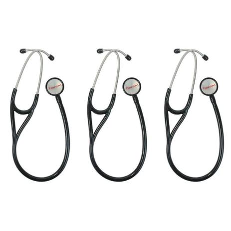 Premium Estetoscópio Cardiológico Preto (Kit C/03) Menor preço em Premium Estetoscópio Cardiológico Preto (Kit C/03)
