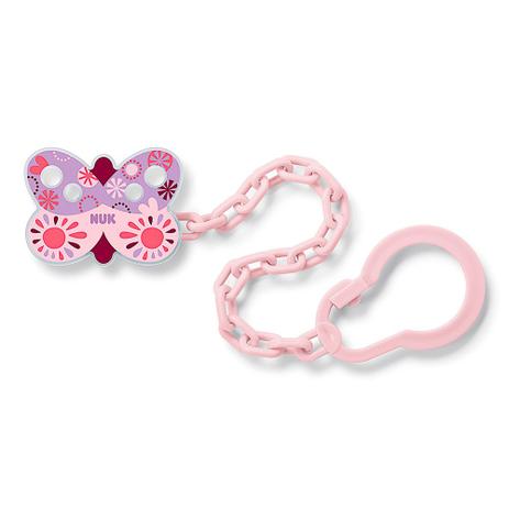 Prendedor de Chupeta com Argola - Borboleta - NUK Menor preço em Prendedor de Chupeta com Argola - Borboleta - NUK