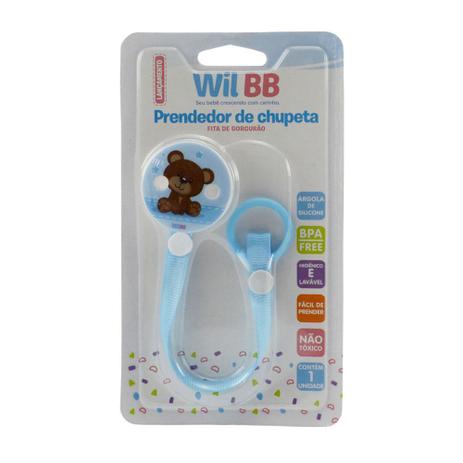 Prendedor de Chupeta Ursinho Azul - Wil BB Menor preço em Prendedor de Chupeta Ursinho Azul - Wil BB