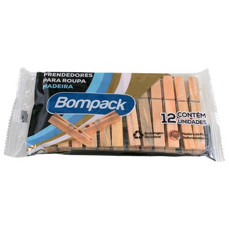 Prendedores de Madeira Para Roupa Com 12 Grampos - Vendasshop utensílios limpeza Menor preço em Prendedores de Madeira Para Roupa Com 12 Grampos - Vendasshop utensílios limpeza