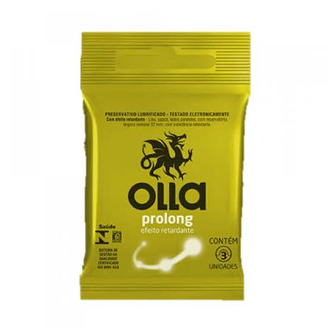 Preservativo Olla Lubrificado Prolong C/ 3 Menor preço em Preservativo Olla Lubrificado Prolong C/ 3