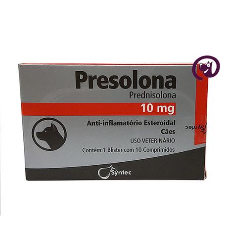 Presolona 10mg Syntec 10 comp Cães Anti-inflamatório Prednisolona Menor preço em Presolona 10mg Syntec 10 comp Cães Anti-inflamatório Prednisolona