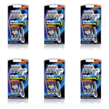Prestobarba Aparelho Prestobarba 3 Masculino SM C/4 (Kit C/06) Menor preço em Prestobarba Aparelho Prestobarba 3 Masculino SM C/4 (Kit C/06)