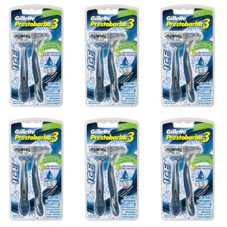 Prestobarba Ice Aparelho Prestobarba 3 Masculino SM C/2 (Kit C/06) Menor preço em Prestobarba Ice Aparelho Prestobarba 3 Masculino SM C/2 (Kit C/06)