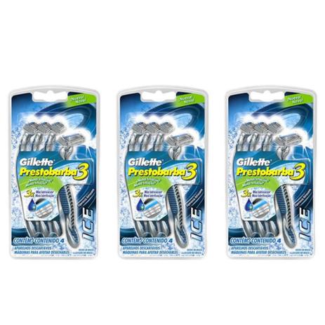 Prestobarba Ice Aparelho Prestobarba 3 Masculino SM C/4 (Kit C/03) Menor preço em Prestobarba Ice Aparelho Prestobarba 3 Masculino SM C/4 (Kit C/03)
