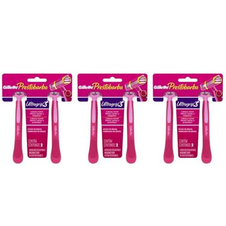 Prestobarba UltraGripe3 Aparelho Prestobarba Feminino C/2 (Kit C/03) Menor preço em Prestobarba UltraGripe3 Aparelho Prestobarba Feminino C/2 (Kit C/03)