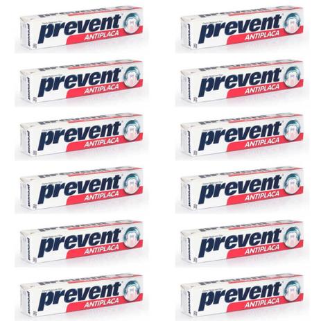 Prevent Anti Placa Creme Dental 90g (Kit C/12) Menor preço em Prevent Anti Placa Creme Dental 90g (Kit C/12)