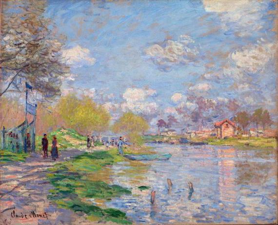 Primavera pelo Sena - Claude Monet - Tela 50x61 Para Quadro - Santhatela Menor preço em Primavera pelo Sena - Claude Monet - Tela 50x61 Para Quadro - Santhatela