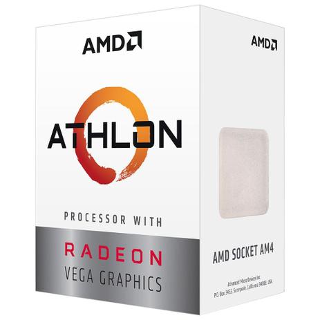 Processador AMD Athlon 3000G Two Core, Cache 5MB, 3500MHz, AM4 - YD3000C6FHBOX Menor preço em Processador AMD Athlon 3000G Two Core, Cache 5MB, 3500MHz, AM4 - YD3000C6FHBOX