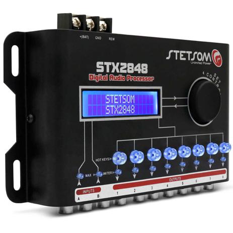 Processador de Áudio Digital Stetsom STX2848 2 Canais 8 Saídas 15 Bandas Menor preço em Processador de Áudio Digital Stetsom STX2848 2 Canais 8 Saídas 15 Bandas