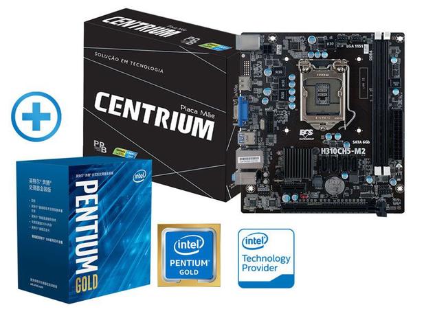 Processador Pentium Lga 1151 Gold G5400+Placa Mãe H310 Ddr4 - Intel Menor preço em Processador Pentium Lga 1151 Gold G5400+Placa Mãe H310 Ddr4 - Intel