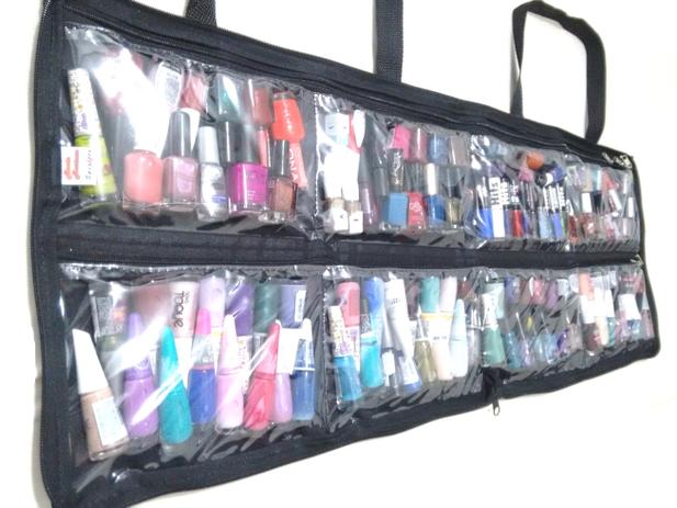 Promoção Bolsa Pasta Porta Esmaltes Manicure Até 120 frascos sem Bolsão interno - Mm Menor preço em Promoção Bolsa Pasta Porta Esmaltes Manicure Até 120 frascos sem Bolsão interno - Mm