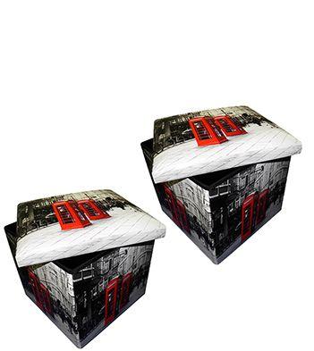 PROMOÇAO Kit 2 Puff Bau Porta Treco Vintage Retro Dobravel Com Assento Londres - Braslu Menor preço em PROMOÇAO Kit 2 Puff Bau Porta Treco Vintage Retro Dobravel Com Assento Londres - Braslu