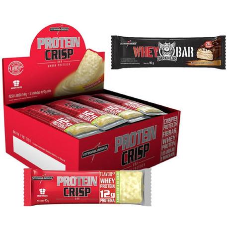 Protein Crisp Bar 12 barras + 1un Whey Darkness Bar - IntegralMédica Menor preço em Protein Crisp Bar 12 barras + 1un Whey Darkness Bar - IntegralMédica