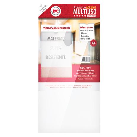 Protetor de Acrílico Multiuso - A4 - Dac Menor preço em Protetor de Acrílico Multiuso - A4 - Dac