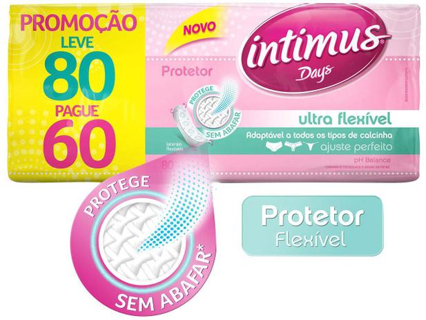 Protetor Diário Intimus Days Ultra Flexível - 80 Unidades Menor preço em Protetor Diário Intimus Days Ultra Flexível - 80 Unidades