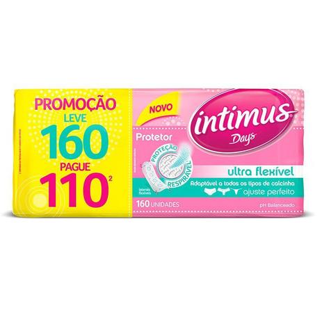Protetor Diário Intimus Days Ultra Flexível Leve 160 Pague 110 Menor preço em Protetor Diário Intimus Days Ultra Flexível Leve 160 Pague 110